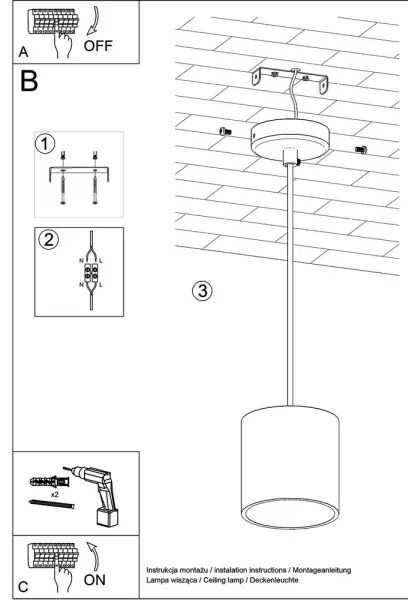 Lustră pe cablu ORBIS 1 1xGU10/40W/230V negru