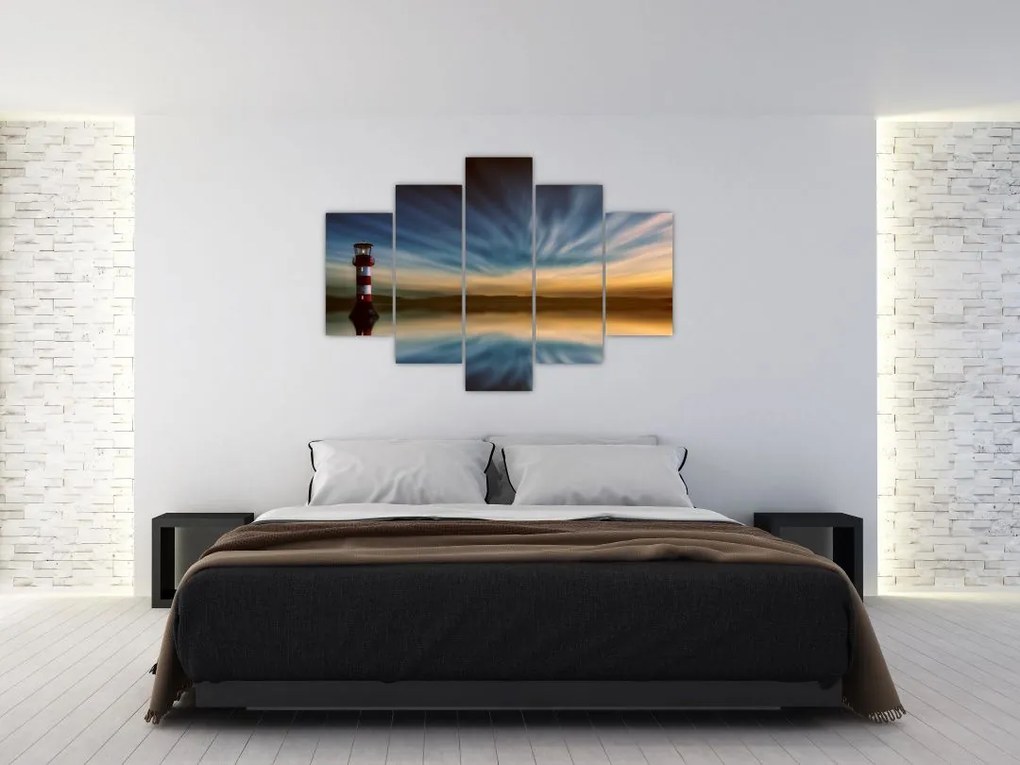 Tablou cu farul în mare (150x105 cm)