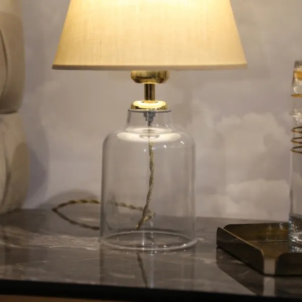 Lampă de masă AYD 1xE27/40W/230V bej/transparentă