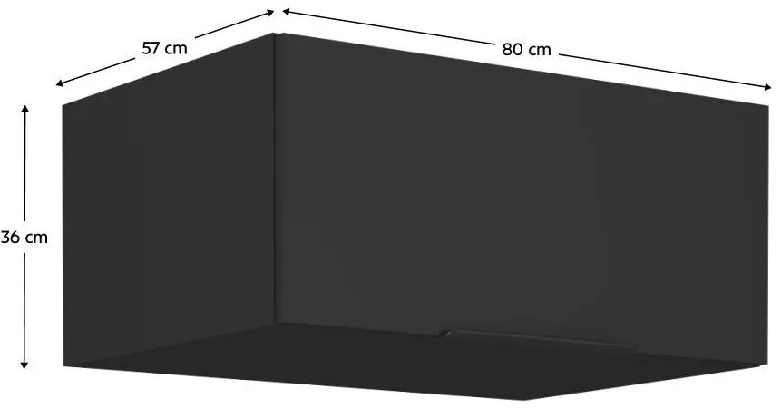 Dulap de bucătărie superior Sobera 80 NAGU 36 1F (negru). 1096993