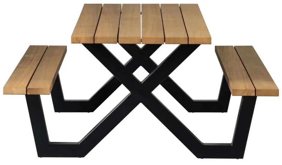 Masă de grădină cu bănci fixe WOOOD Tablo, 206 x 145 cm