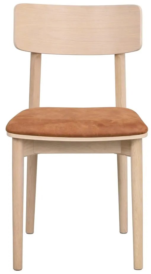 Scaune de dining maro coniac/natural 2 buc. din imitație de piele Wolcott – Rowico