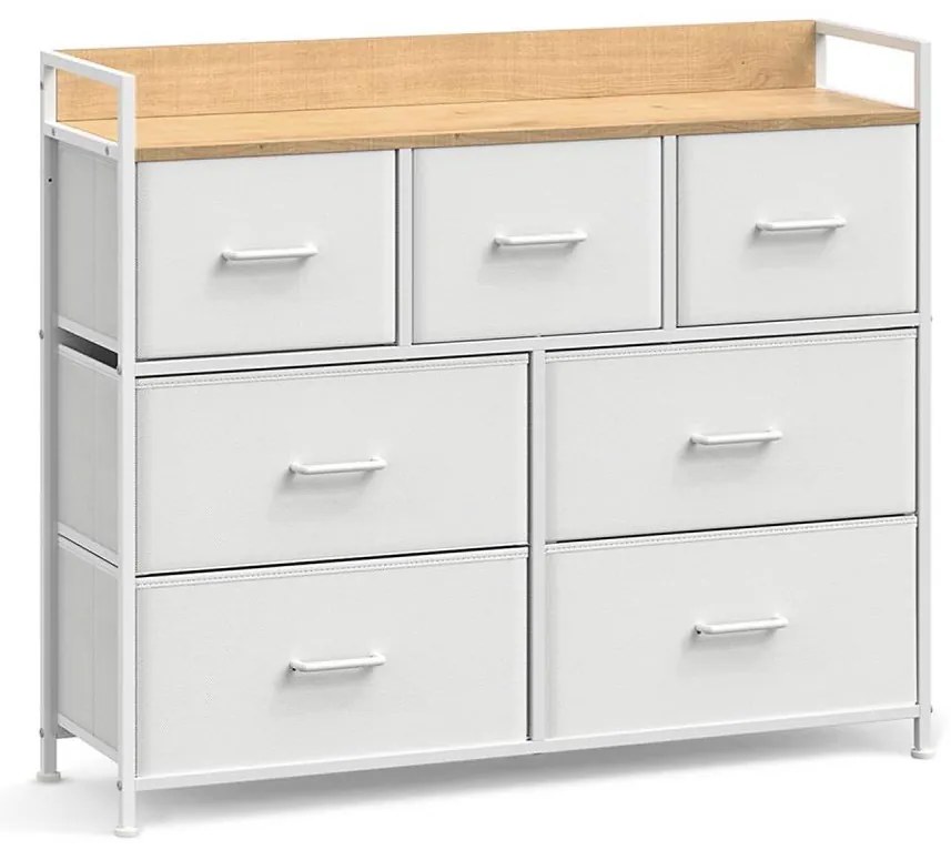 Comodă cu sertare KIRA alb/maro