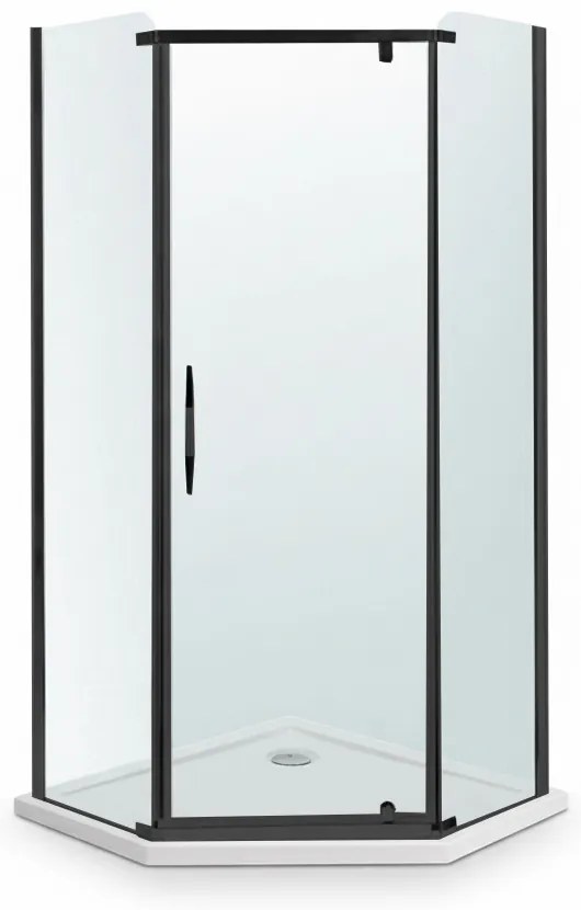 Celtic 100x100 cm cabină de duș pentagonală cu tavă de duș negru