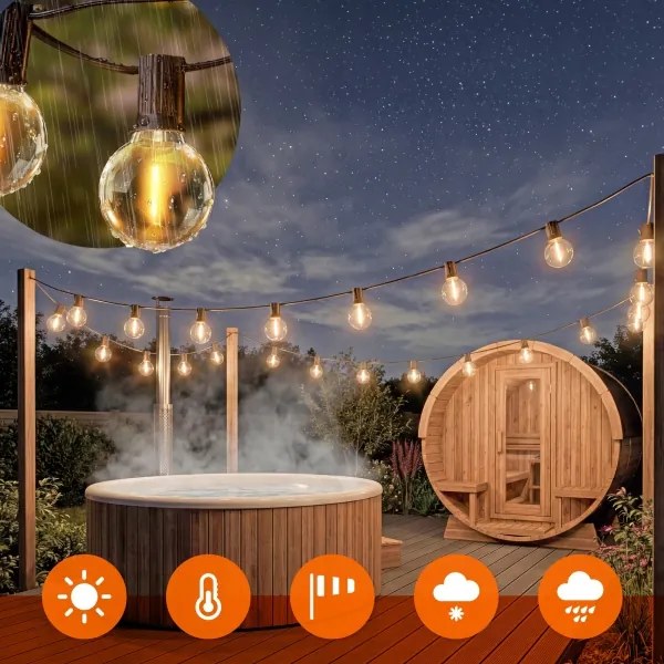 Ghirlandă LED decorativă pentru exterior 36xE12/1W/230V 22,35 m IP65 neagră