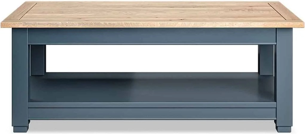 Masă lemn masiv natur Cafea Richmond Albastru/, 120 × 45 × 65 cm
