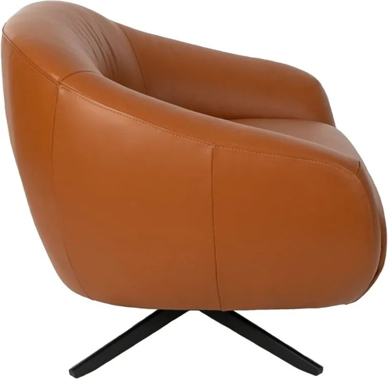 Fotoliu pivotant design LUX, Piele naturala, Cowhide maro