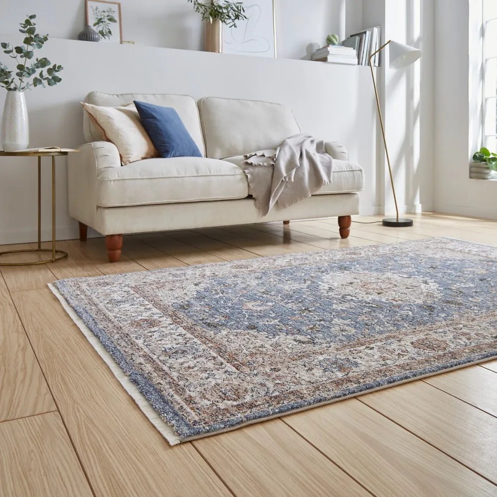 Covor albastru/bej 120x170 cm Vintage – Think Rugs