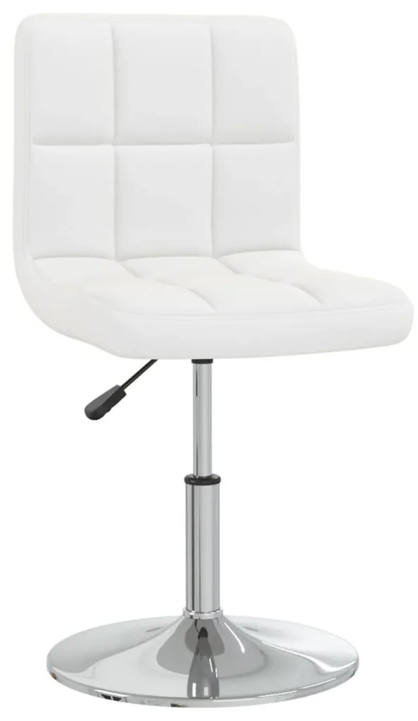 vidaXL Scaun de masă, alb, piele ecologică