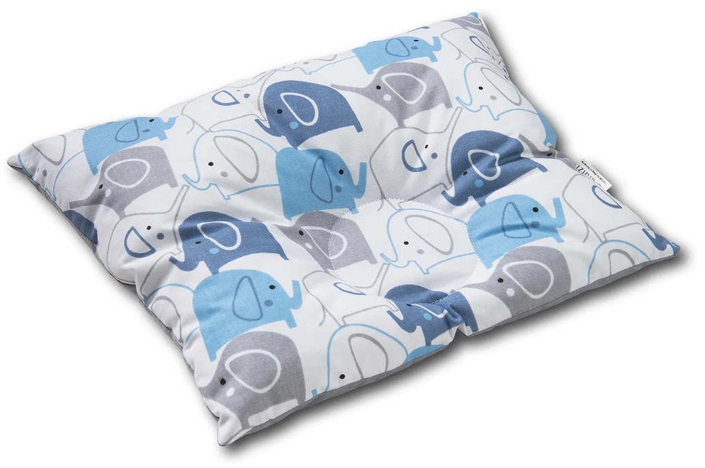 Perna bebelusi contra plagiocefaliei si pentru formarea corecta a capului Kidizi 30x25 cm Blue Elephants