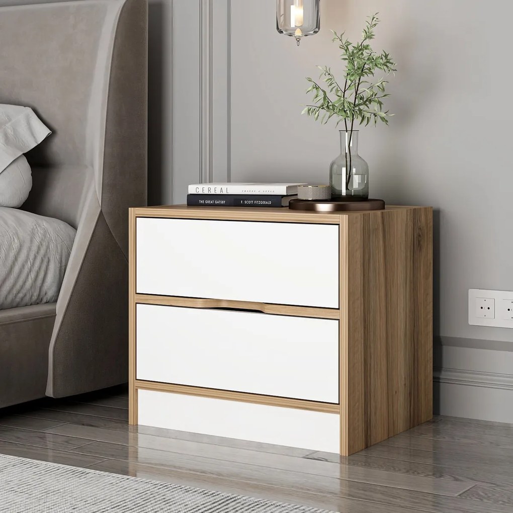 Măsuță de noptieră Elina Walnut White