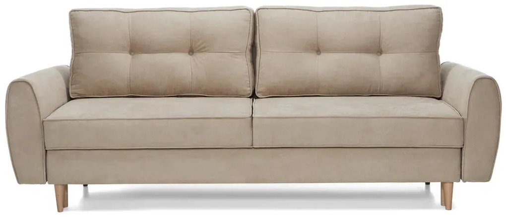 Canapea Extensibilă 3 locuri, RIGA, cu ladă de depozitare, 229x90x90 cm, Bej-Enjoy