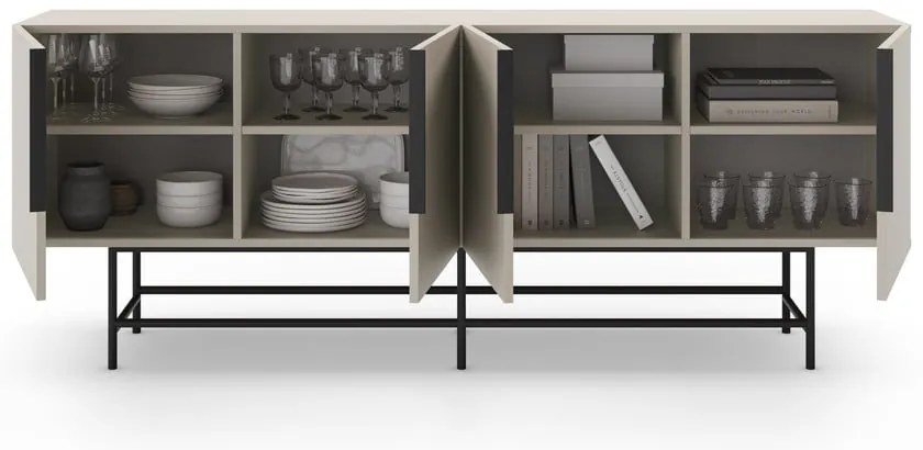 Comodă crem joasă 200x77,5 cm Eldia – Marckeric