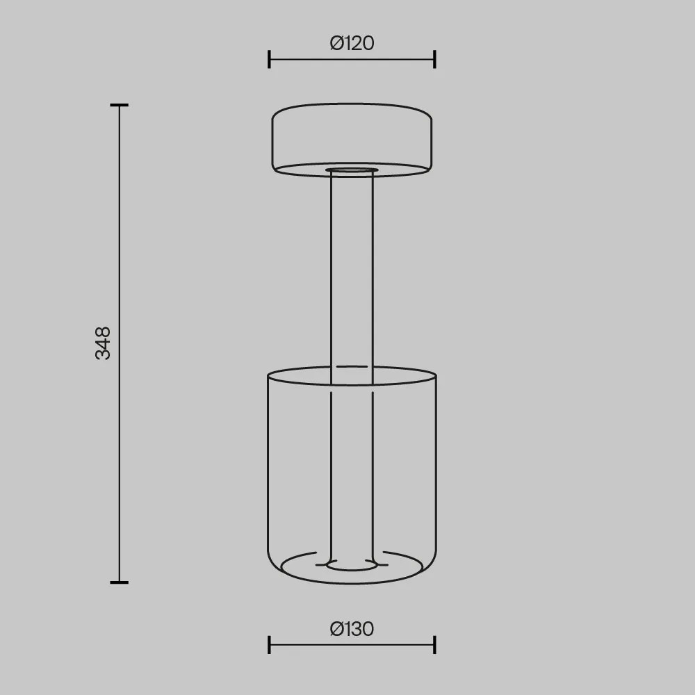 Lampa portabila cu baterii cu baza in forma de vaza AI design negru/ fumuriu
