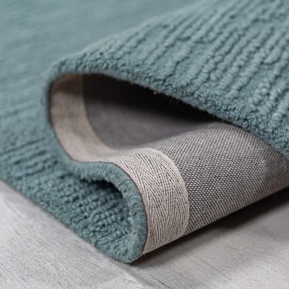 Covor albastru prăfuit țesut manual din lână 160x230 cm Harris Boucle – Flair Rugs