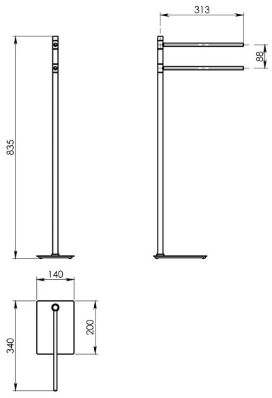 Gedy - Suport pentru prosoape TRILLY 83,5 cm, crom lucios
