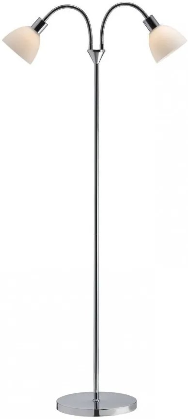 Lampadar modern cu 2 brate flexibile Ray crom/alb 63224033 NL