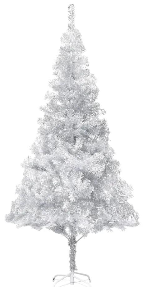 vidaXL Pom de crăciun artificial cu suport argintiu 180 cm pet