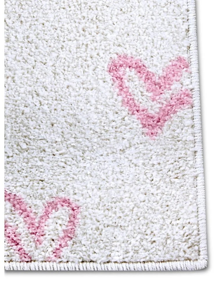 Covor pentru copii alb-roz 120x170 cm Hearts – Hanse Home