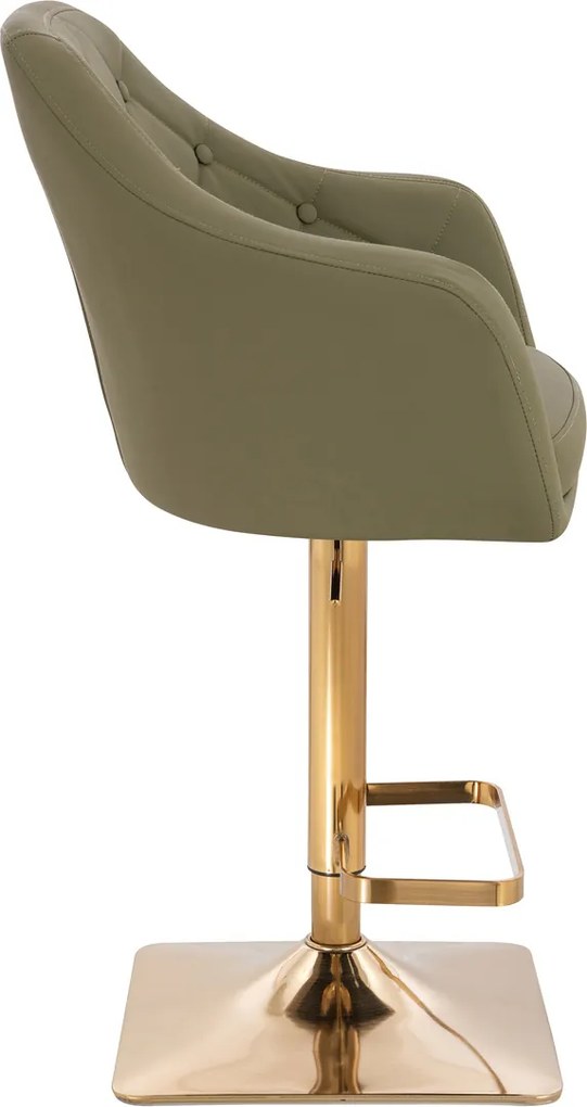 HR831KW Scaun Khaki Piele Ecologica Premium Soft cu Bază Aurie