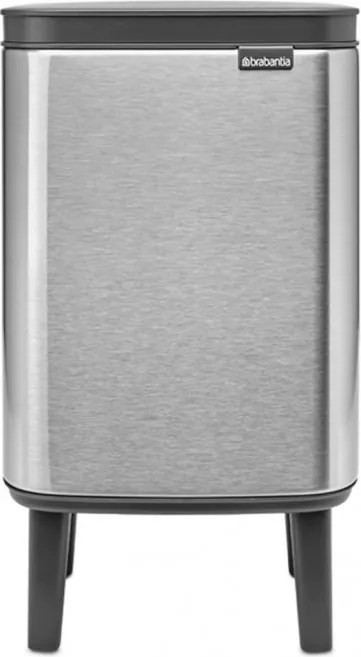 Cos de gunoi Brabantia Bo Small Hi 1006642, 4 l, Deschidere lina si silentioasa, Baza antiderapanta, Rezistent la amprente, Otel inoxidabil/Mat