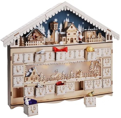 Brilagi - Calendar Advent LED cu LED/2xAA, model Pin