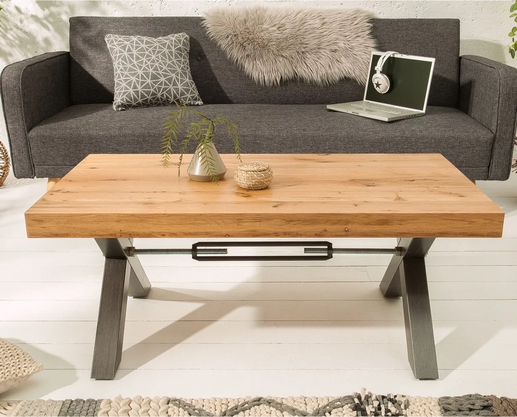 Masuta design industrial Thor 110cm, stejar salbatic A-38808 VC