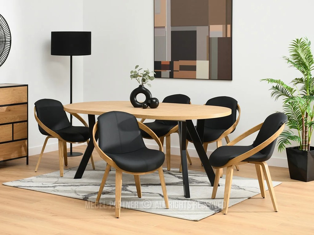 Scaun Lila K (negru + stejar). Promo -23%. 1111103