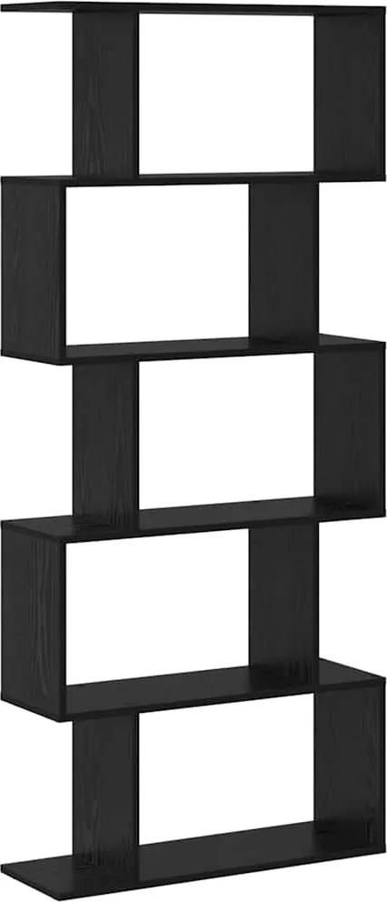 vidaXL Dulap pentru cărți Stejar Negru 70 x 24 x 161 cm Lemn compozit