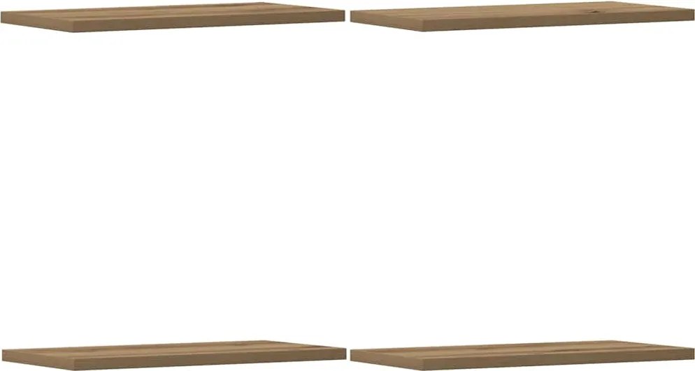 vidaXL Rafturi de perete, 4 buc., stejar artizanal, 40x20x1,5 cm, lemn