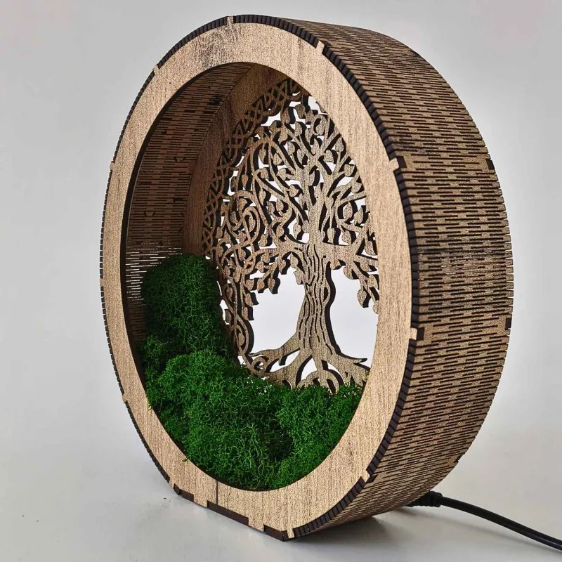 SENTOP | Lampă de masă Arborele Vieții cu mușchi | ZIVENA