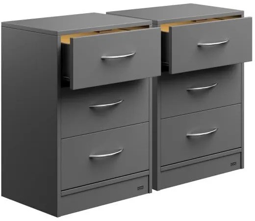 Deuba Set 2 noptiere Eloise 54x39x28 cm - LED antracit