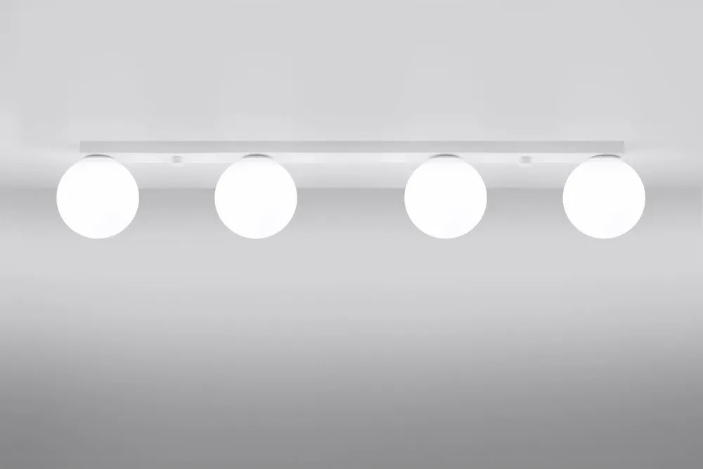 Plafonieră albă cu abajur din sticlă ø 12 cm Umerta – Sollux