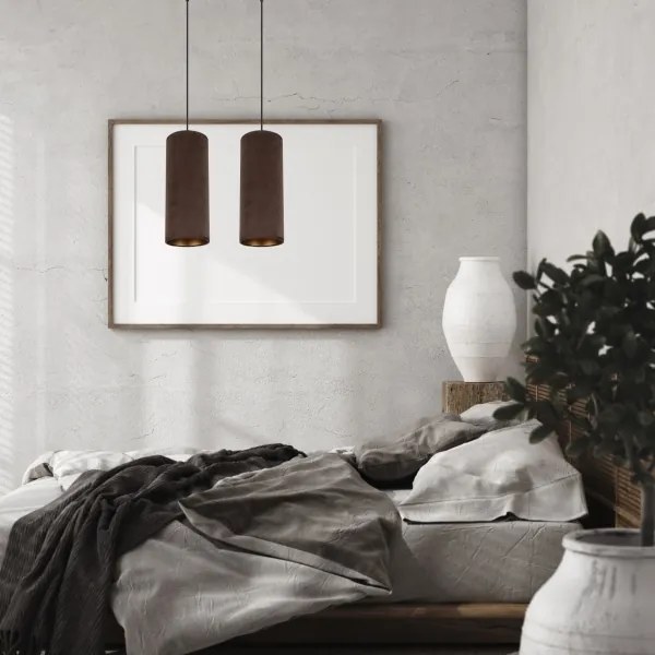 Lustr AVALO 2xE27/60W/230V cablu maro/cupru