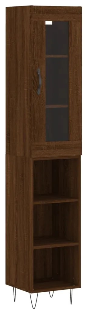 3199400 vidaXL Dulap înalt, stejar maro, 34,5x34x180 cm, lemn prelucrat