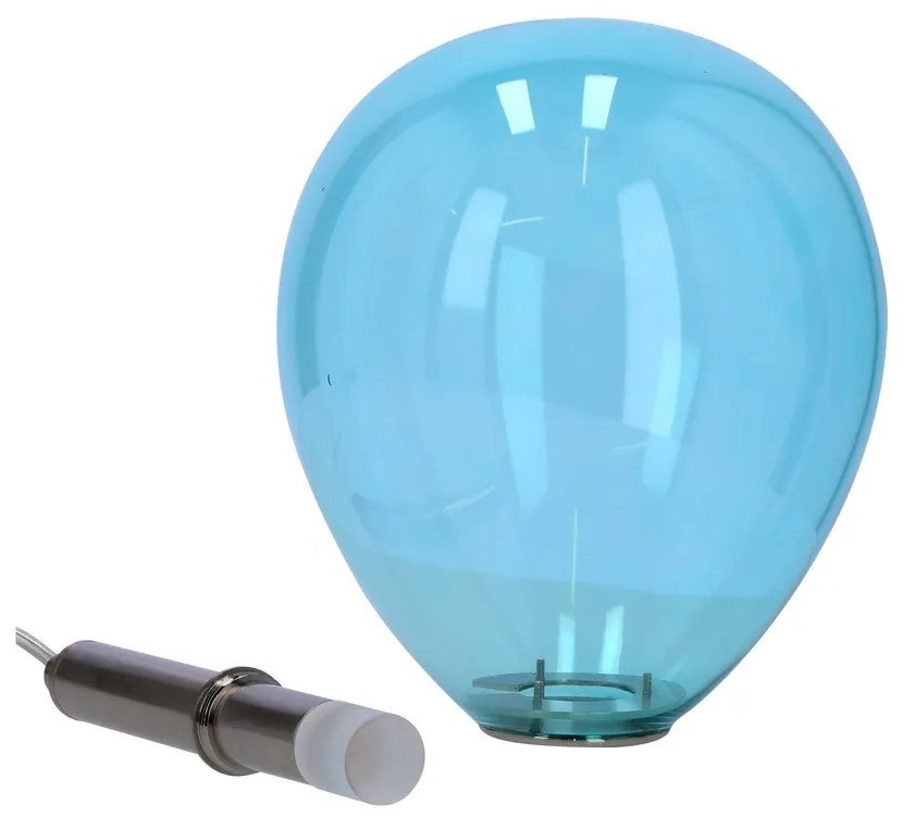 Lustră albastră LED cu abajur din sticlă Lukka – Candellux Lighting