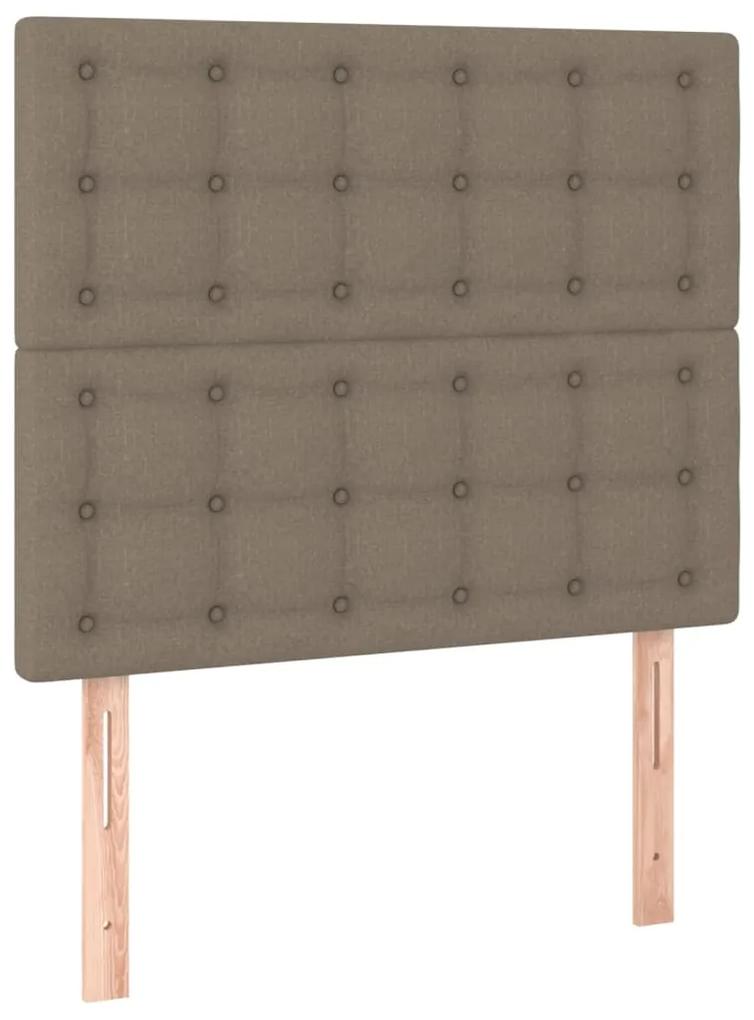 Tablii de pat, 2 buc, gri taupe, 80x5x78 88 cm, textil 2, Gri taupe, 80 x 5 x 118 128 cm