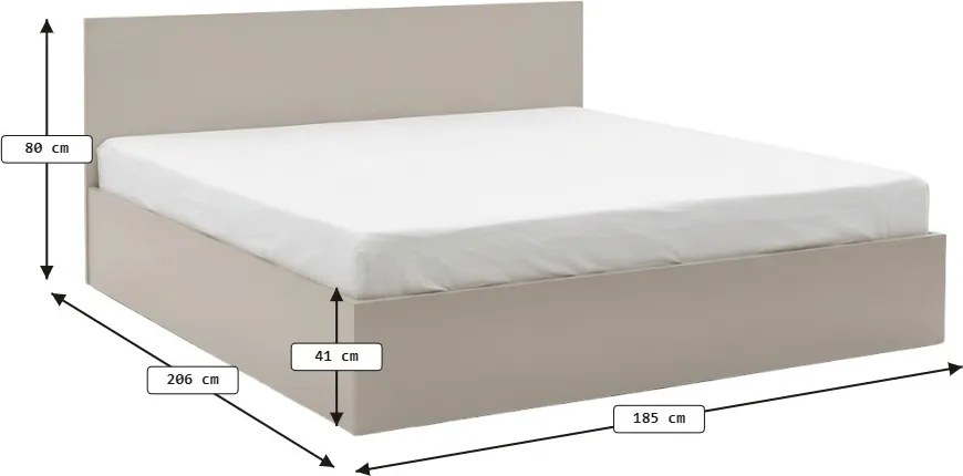 Pat SOFIA 180 x 200 cm, bej casmir Saltele: Fara saltea, Somiera pat: Cu lamele drepte