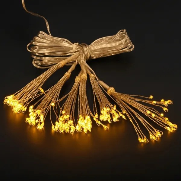 Brilagi - Ghirlandă LED exterior 5 m, 150 LED, IP44, alb cald, efect artificii