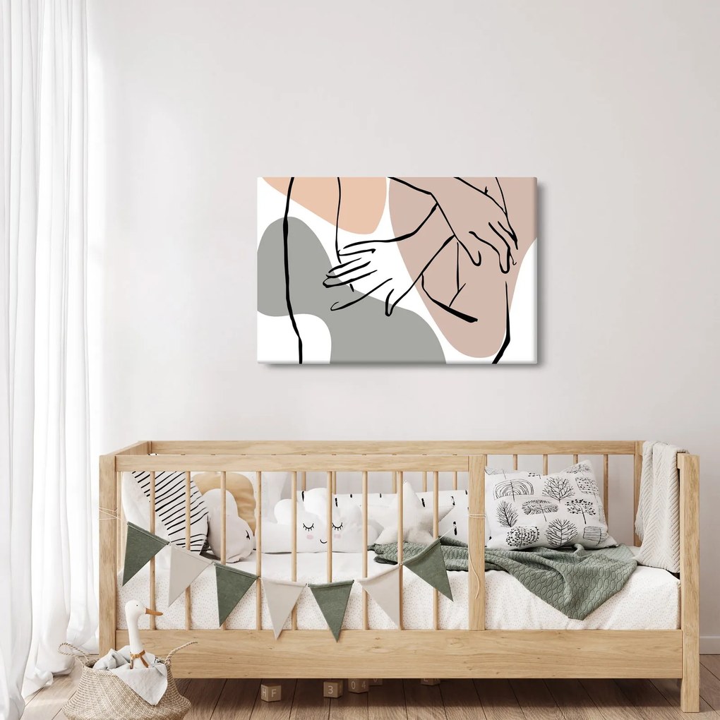 Tablou - Femeie corp linie de artă N⁰2 (90x60 cm)