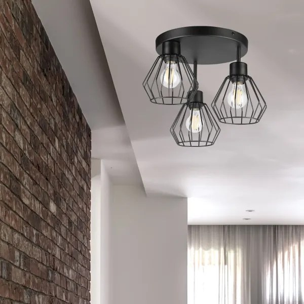 Lustră aplicată AUDREY 3xE27/60W/230V negru