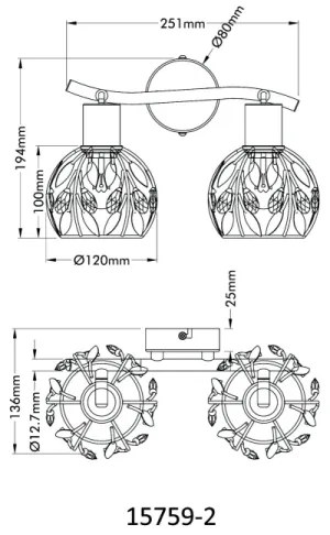 Spot Globo 15759-2 MIKA 2xE14/25W/230V