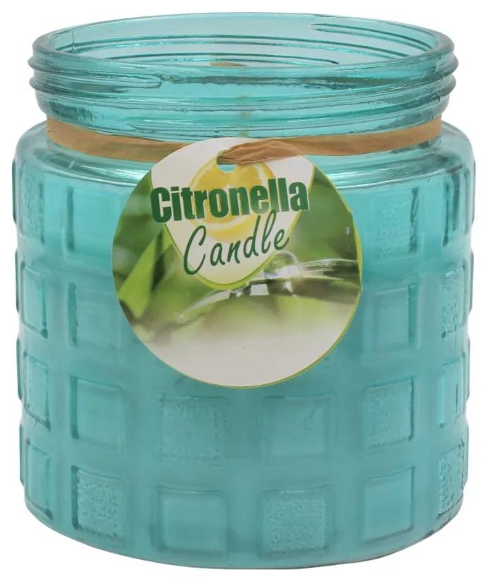 Lumânare parfumată turcoaz cu citronella anti-insecte