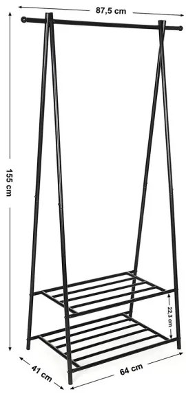 Cuier de podea LINEA, negru