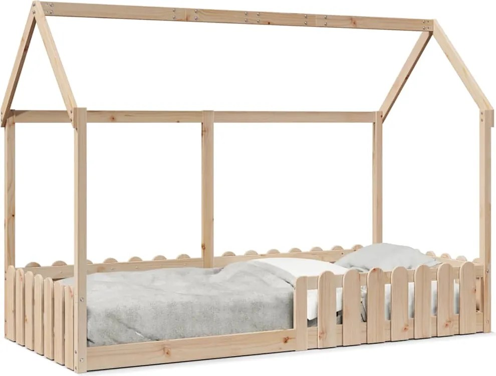 vidaXL Cadru pat tip casă pentru copii, 90x190 cm, lemn masiv de pin