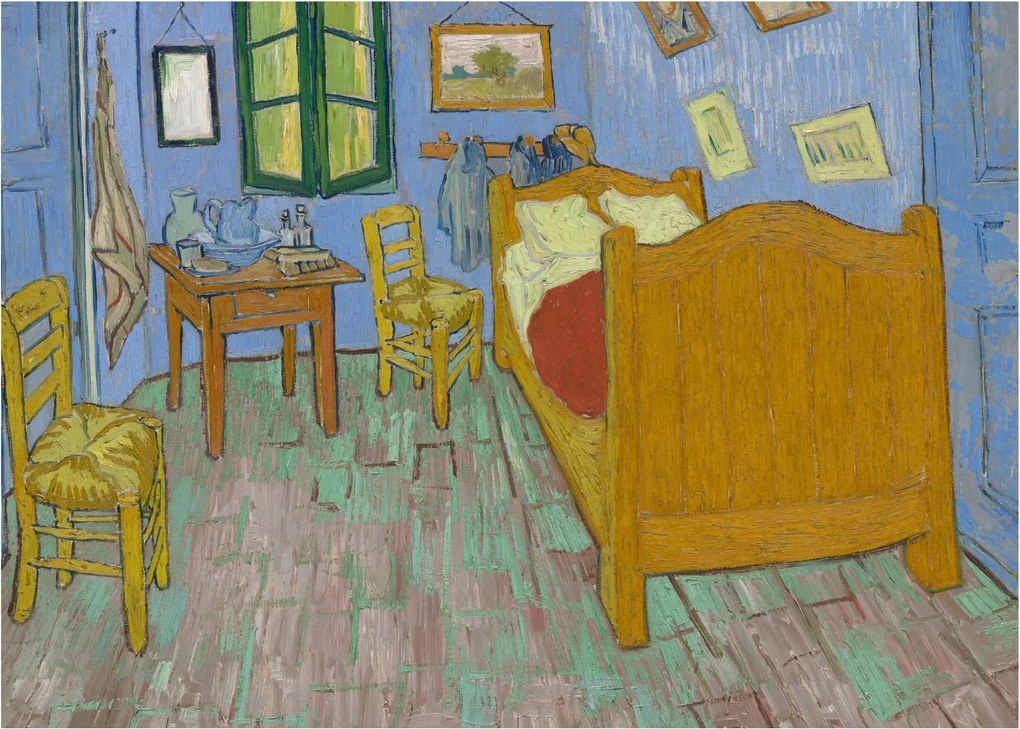 Tablou pe sticlă - Vincent van Gogh, The Bedroom, reproducere (70x50 cm)