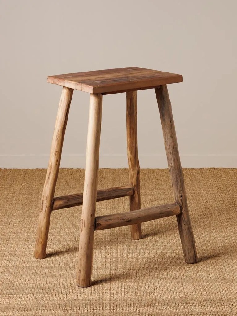 Scaun dining, maro, din lemn reciclat, Noe