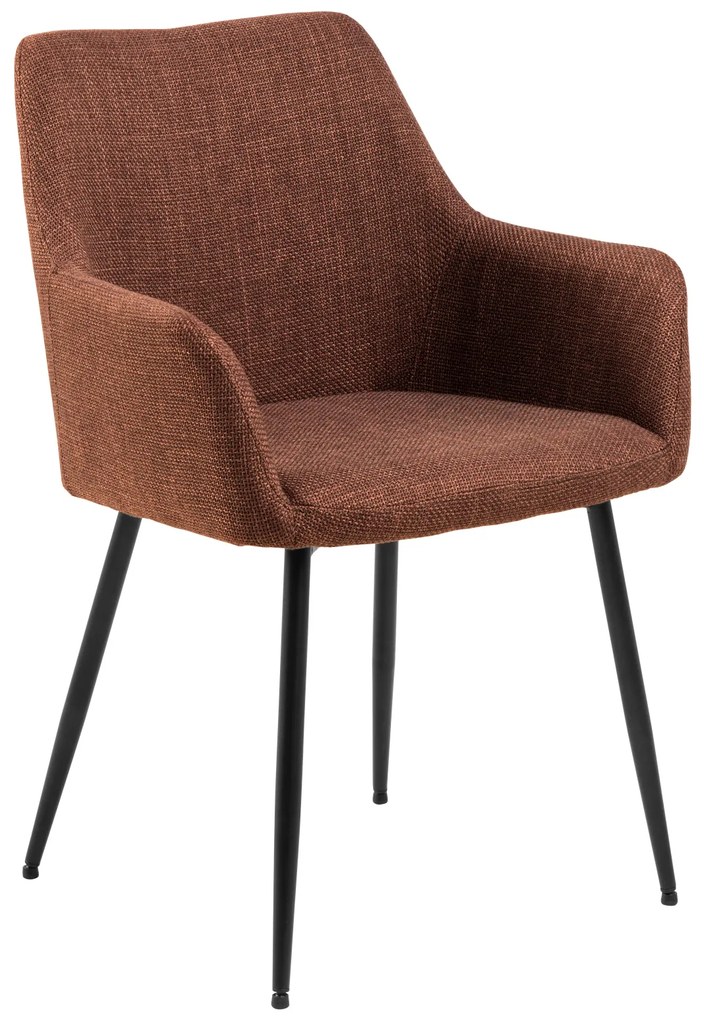 MAZZONI EXPORT VERA Teracotă (material Basel 44) - SCAUN MODERN ADÂNC TAPIȚAT PENTRU SALON/LIVING LOFT