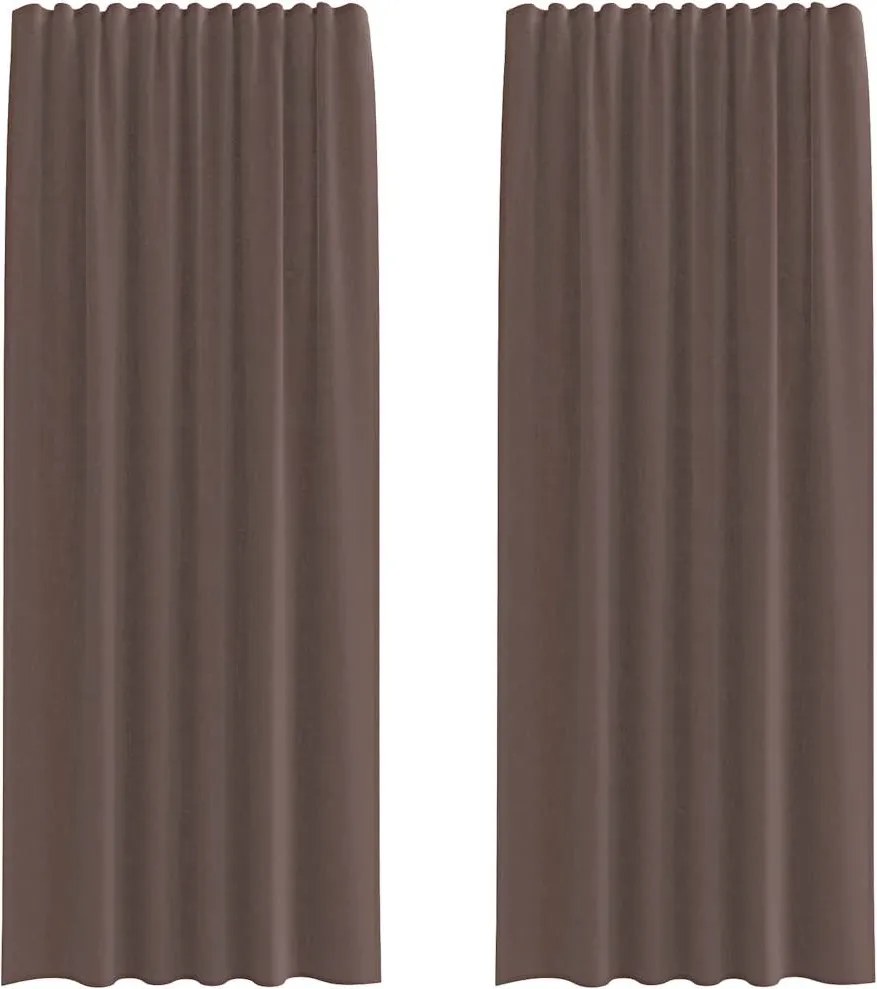 vidaXL Perdele Voile cu tablă 2 buc Maro