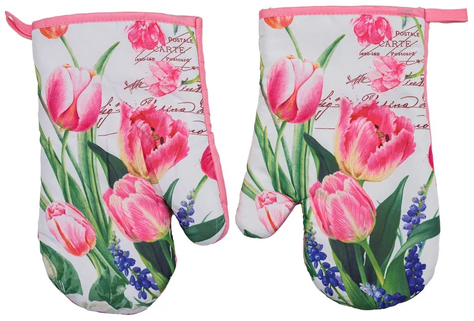 Set 2 manusi roz cu magnet TULIPA